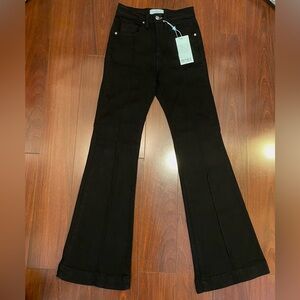 Revice Black Denim Venus Flares Size 23 NWT Bell Bottoms Star Butt
